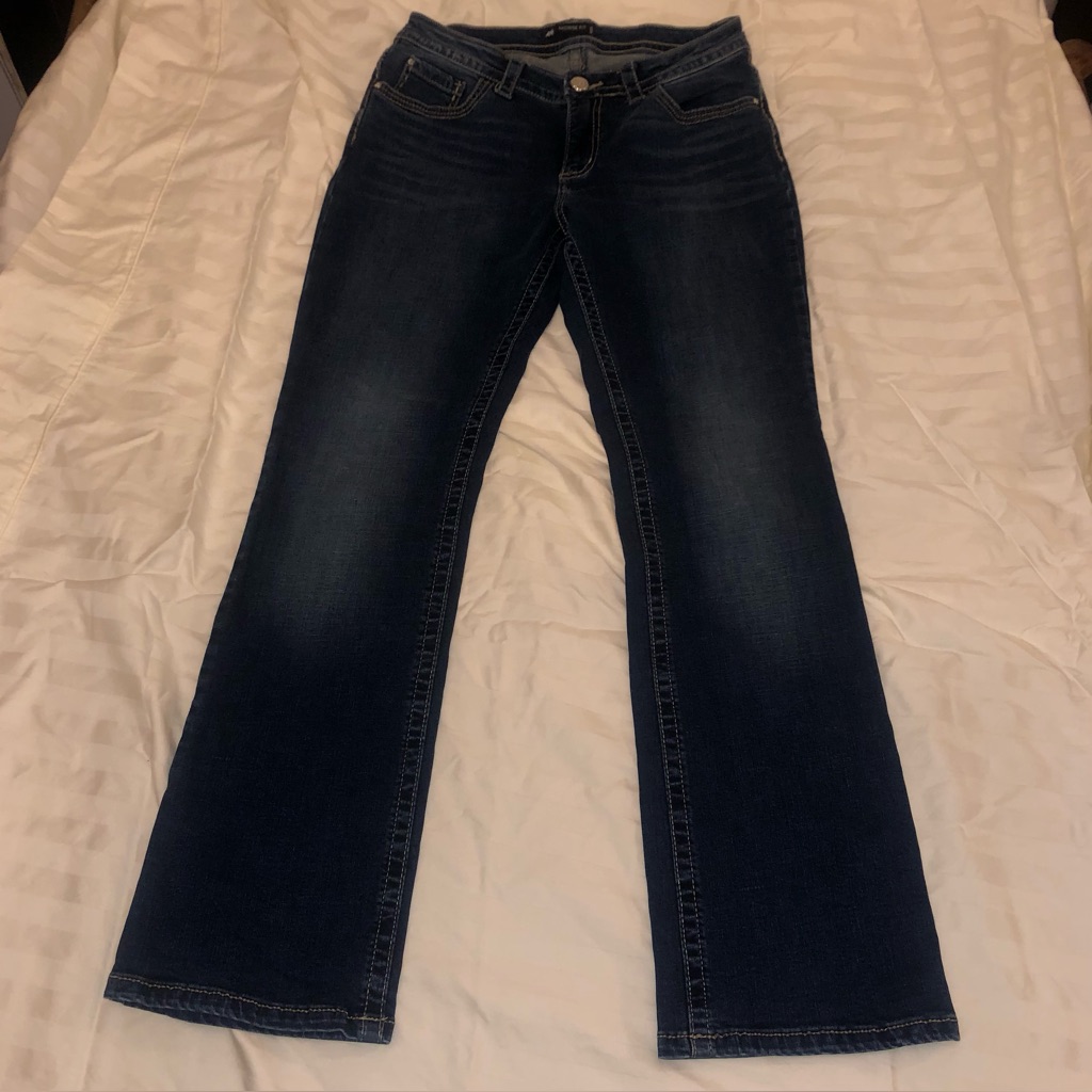Flare Midrise Womens Jeans Lee Brand Dark Blue Denim